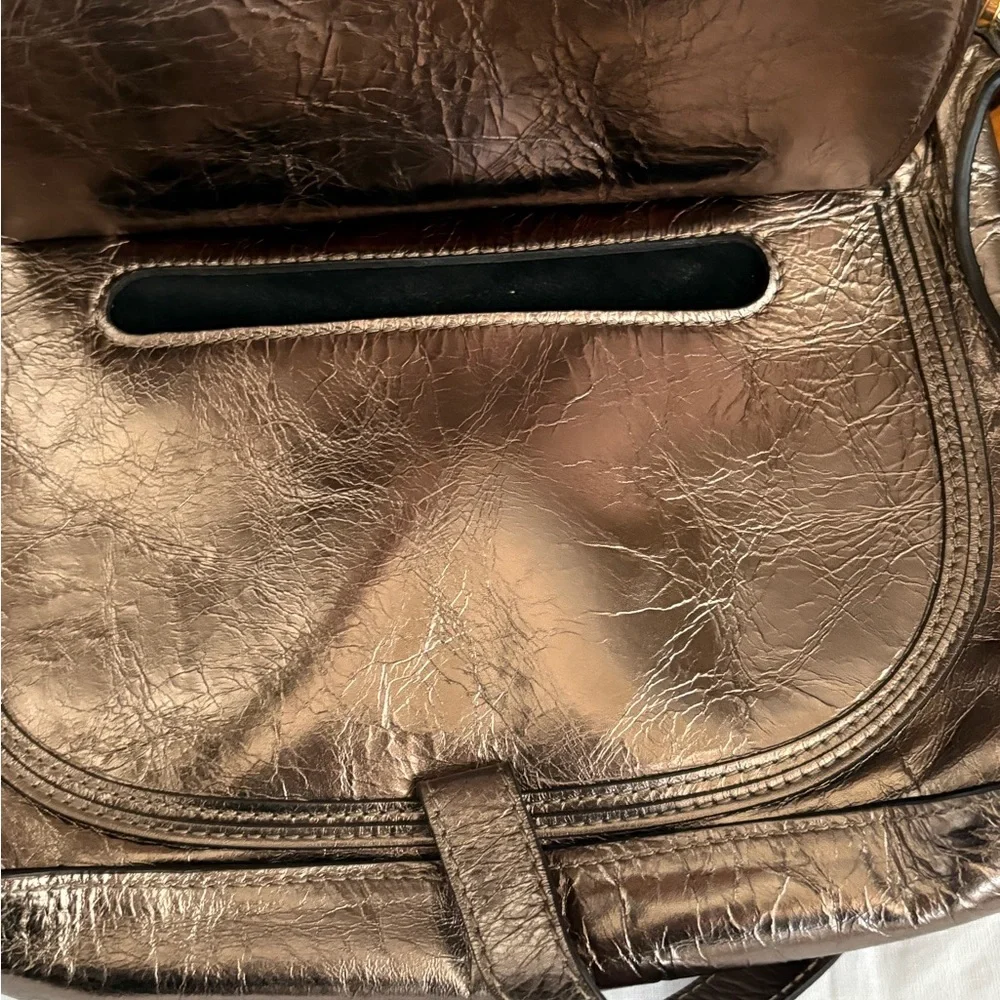 Chloe Small Marcie Metallic Bronze/Gold Crossbody Satchel, NEW - Picture 15 of 17